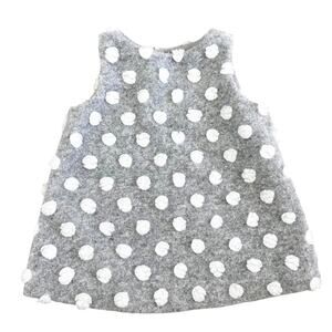 Baby Gap Gray White Polka Dot Dress Sz 0-3M